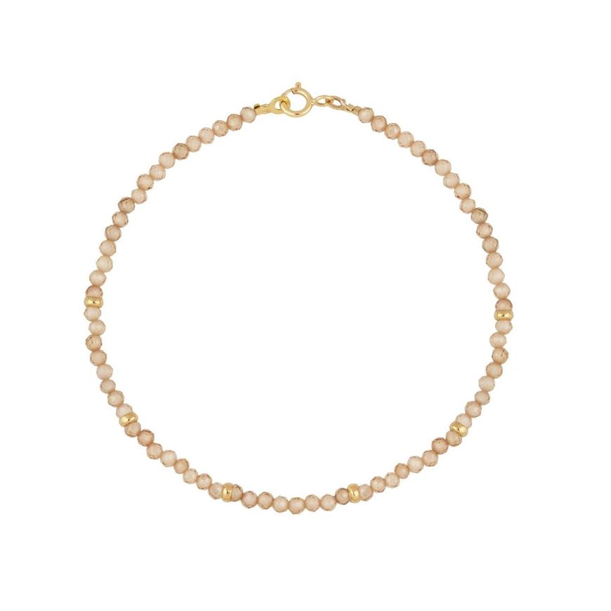 Foto de Pulsera Chic cuentas circonitas champagne 2mm en oro amarillo 18kt 16cm
