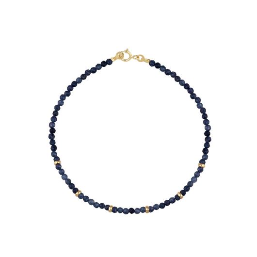 Foto de Pulsera Chic cuentas zafiros en oro amarillo 18kt 16cm