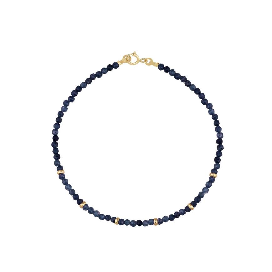 Foto de Pulsera Chic cuentas zafiros en oro amarillo 18kt 16cm