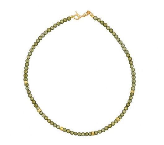 Foto de Pulsera Chic cuentas circonitas olivina 2mm en oro amarillo 18kt 18cm