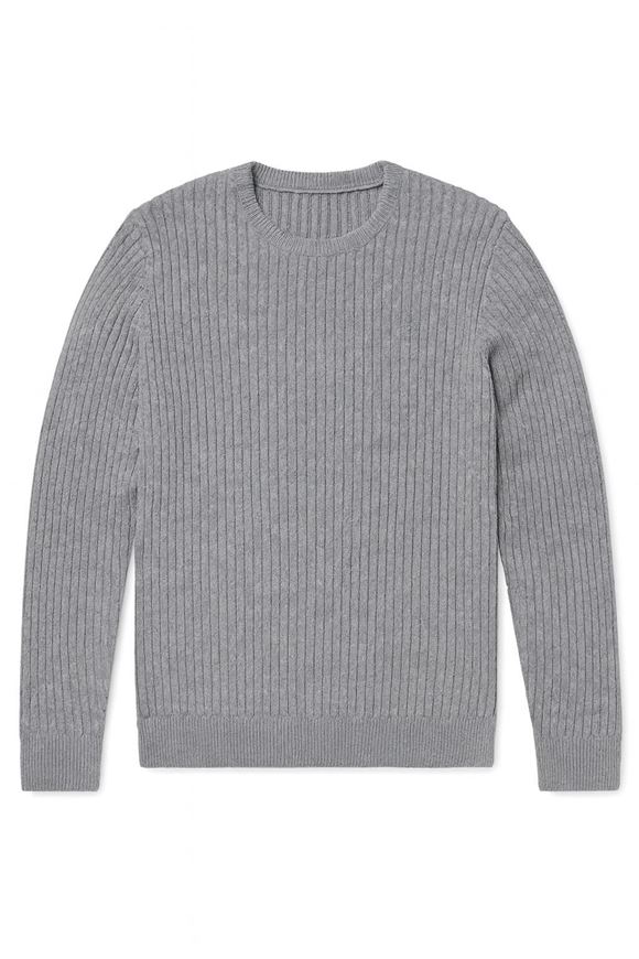 Foto de Jersey de punto gris cuello redondo