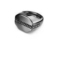 Picture of Anillo Dextera Octagon, Forma octagonal, Talla redonda, Negro, Baño de rutenio
