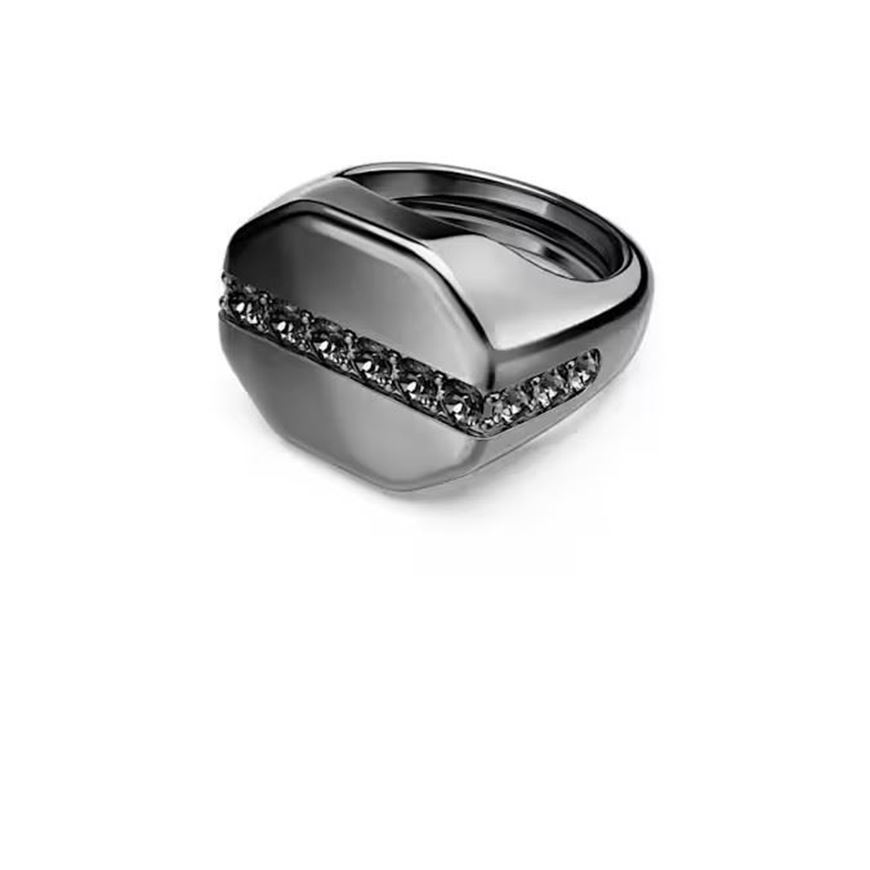 Picture of Anillo Dextera Octagon, Forma octagonal, Talla redonda, Negro, Baño de rutenio