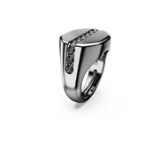 Picture of Anillo Dextera Octagon, Forma octagonal, Talla redonda, Negro, Baño de rutenio