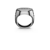 Picture of Anillo Dextera Octagon, Forma octagonal, Talla redonda, Negro, Baño de rutenio