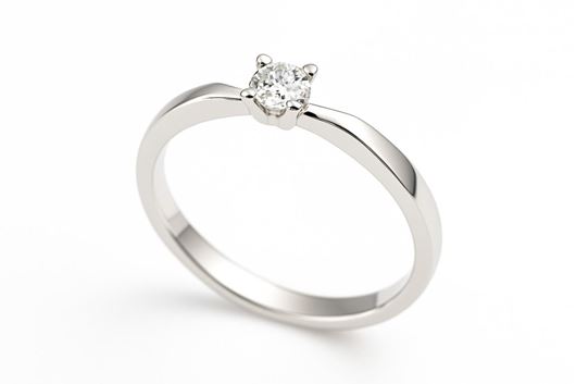 Foto de Anillo oro blanco 18kt y 1 diamante 0,08ct