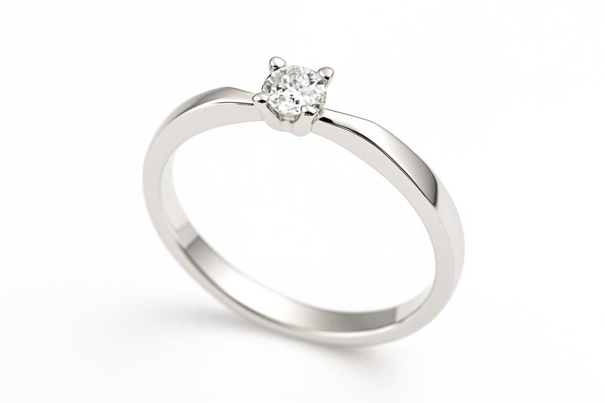 Foto de Anillo oro blanco 18kt y 1 diamante 0,08ct