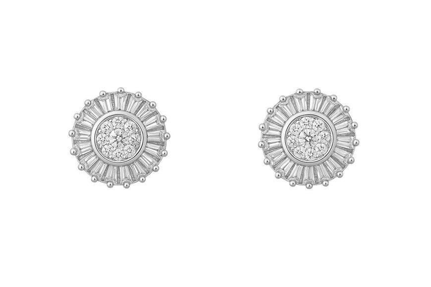 Foto de Pendientes oro blanco y diamantes talla brillante y baguette
