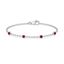 Foto de Pulsera de oro blanco 18kt y 5 rubís 0,12ct total