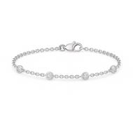 Foto de Pulsera de oro blanco 18kt y 5 brillantes 0,10ct total