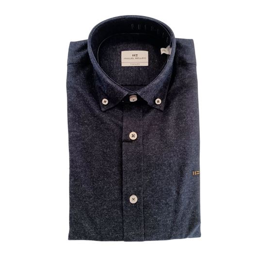 Foto de Camisa sport slim fit franela azul marino