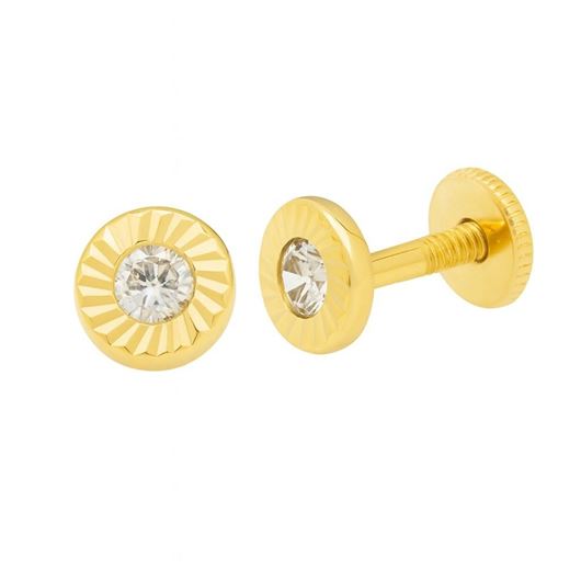 Foto de Pendientes de bebé Chatones en oro amarillo 18kt y circonitas blancas