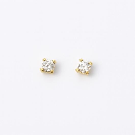 Foto de Pendientes de bebé en oro amarillo 18kt circonita 2 mm cuatro garras