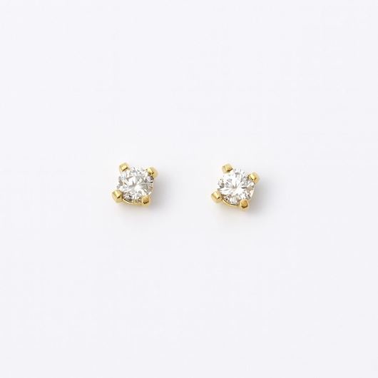 Foto de Pendientes de bebé en oro amarillo 18kt circonita 2 mm cuatro garras