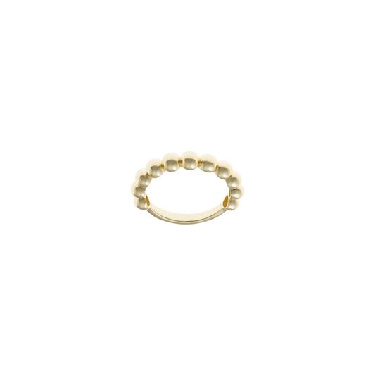 Foto de Anillo Hoops plata baño oro bolitas