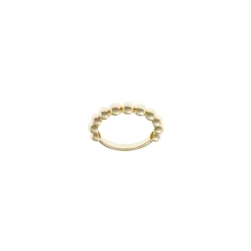 Foto de Anillo Hoops plata baño oro bolitas