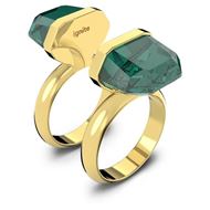 Foto de Anillo Lucent color esmeralda con baño tono oro Talla 52