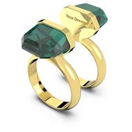 Foto de Anillo Lucent color esmeralda con baño tono oro Talla 52