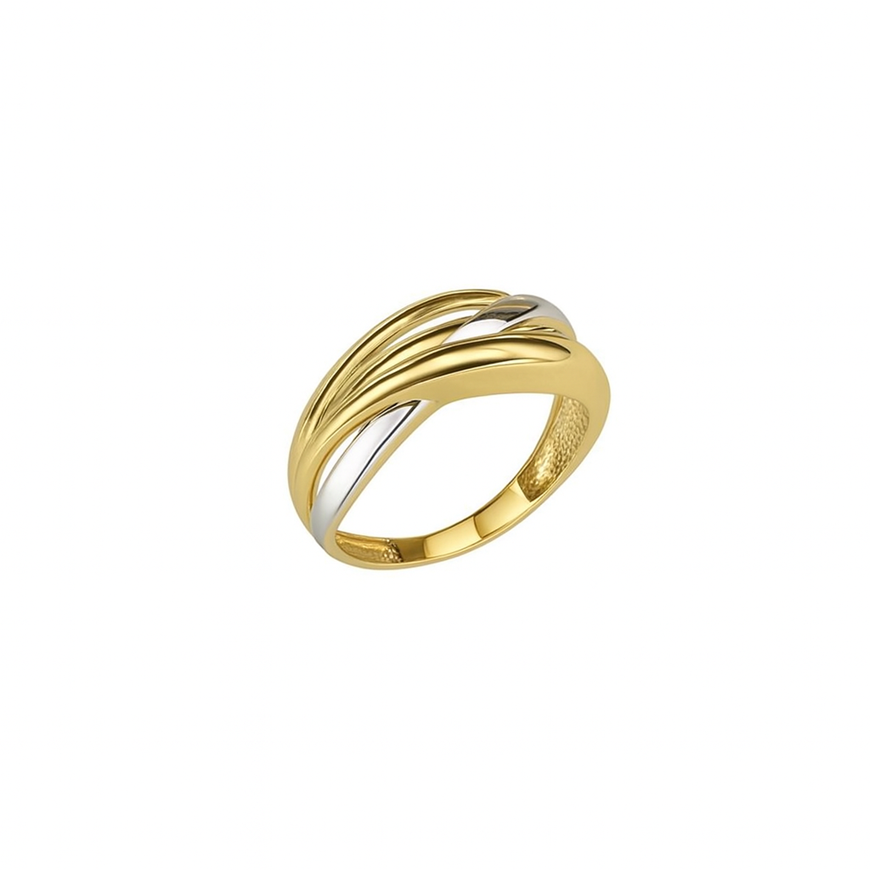 Picture of Sortija entrelazada de oro bicolor 18kt acabado pulido