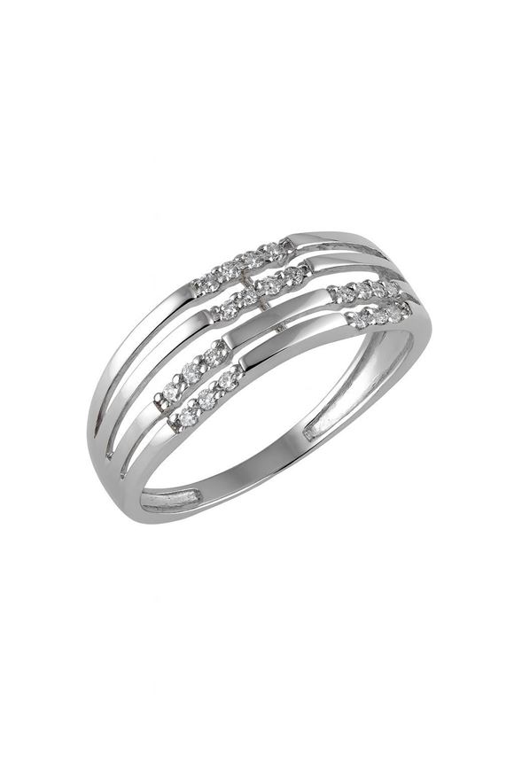 Picture of Anillo de oro blanco 18kt y circonitas blancas