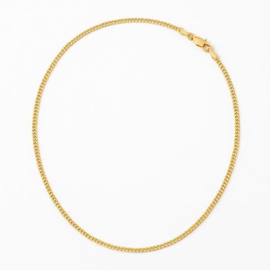 Foto de Cadena de oro amarillo 18kt eslabón barbado tupido 1,20mm, longitud 50cm