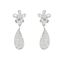 Foto de Pendientes oro blanco 18kt flor y gota con circonitas