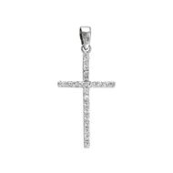 Foto de Cruz de oro blanco 18kt y circonitas blancas