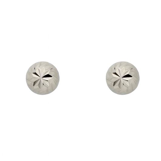 Foto de Pendientes de oro blanco 18kt bolas estriadas