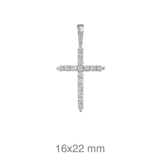 Foto de Colgante Cruz de plata con circonitas
