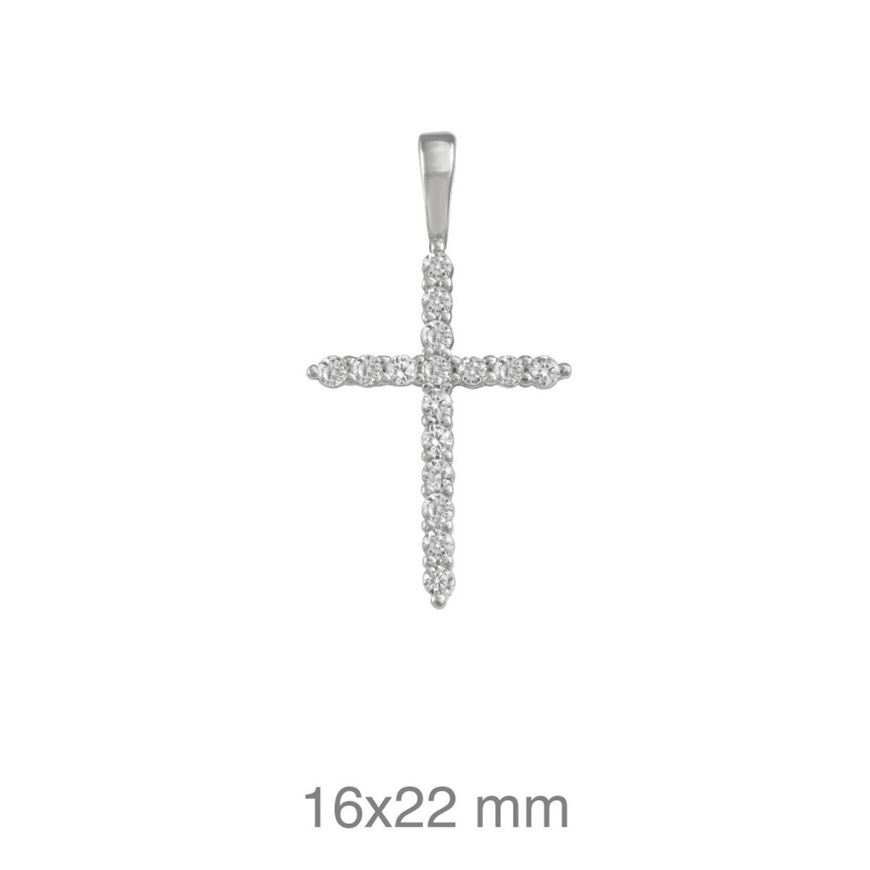 Foto de Colgante Cruz de plata con circonitas