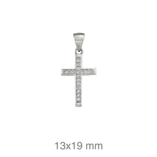 Foto de Colgante Cruz de plata con circonitas