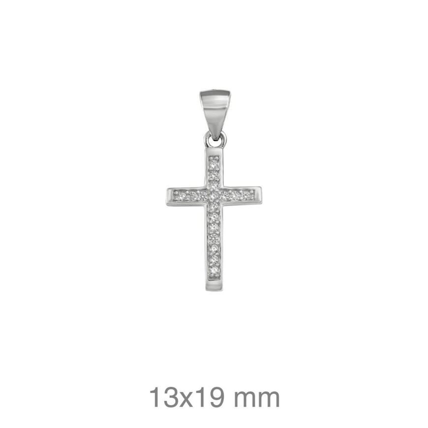Foto de Colgante Cruz de plata con circonitas