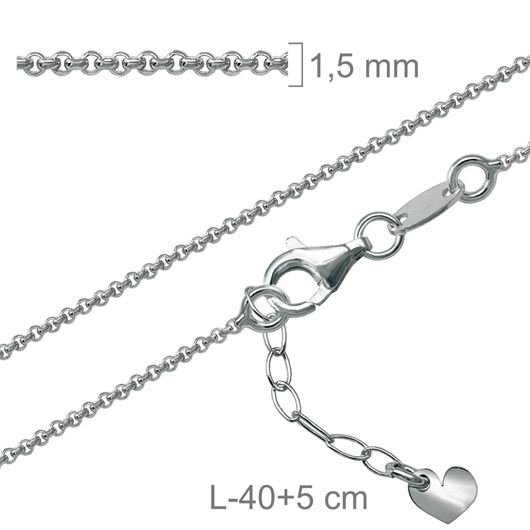 Foto de Cadena de plata roló 45cm