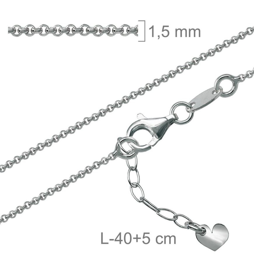 Foto de Cadena de plata roló 45cm