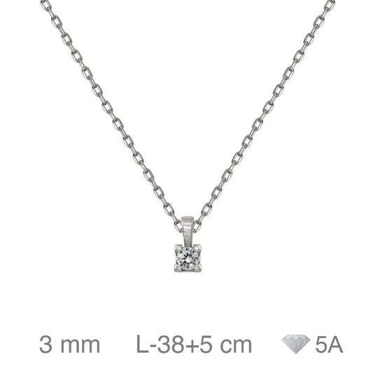 Foto de Gargantilla de plata baño rodio con circonita 3mm