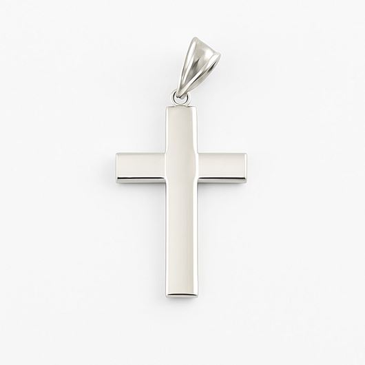 Foto de Cruz de oro blanco 18kt pulida