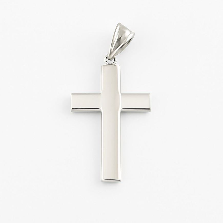 Foto de Cruz de oro blanco 18kt pulida