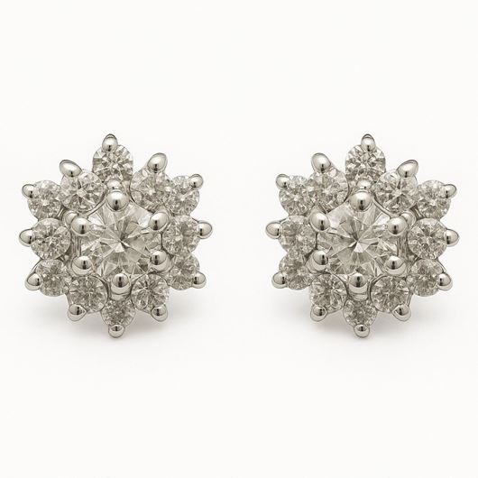 Foto de PENDIENTES ORO BLANCO 18 KTES CON CIRCONITAS