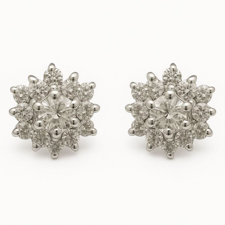 Foto de PENDIENTES ORO BLANCO 18 KTES CON CIRCONITAS