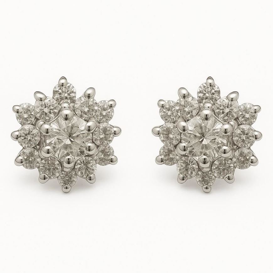 Foto de PENDIENTES ORO BLANCO 18 KTES CON CIRCONITAS