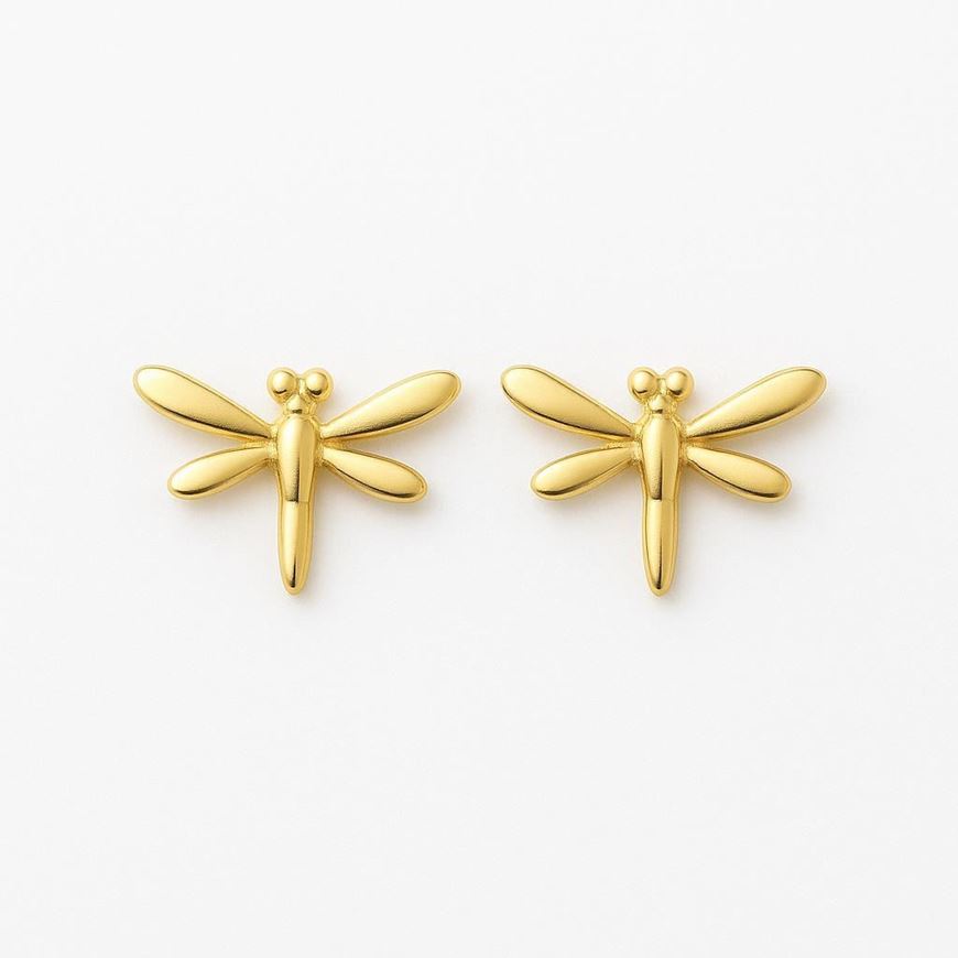Foto de Pendientes Libélulas en oro amarillo 18kt