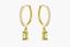 Foto de Pendientes de aro en oro amarillo 18k con circonitas verdes olivina y blancas