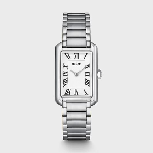 Foto de Reloj Cluse Belisenna de acero, color blanco y plateado.