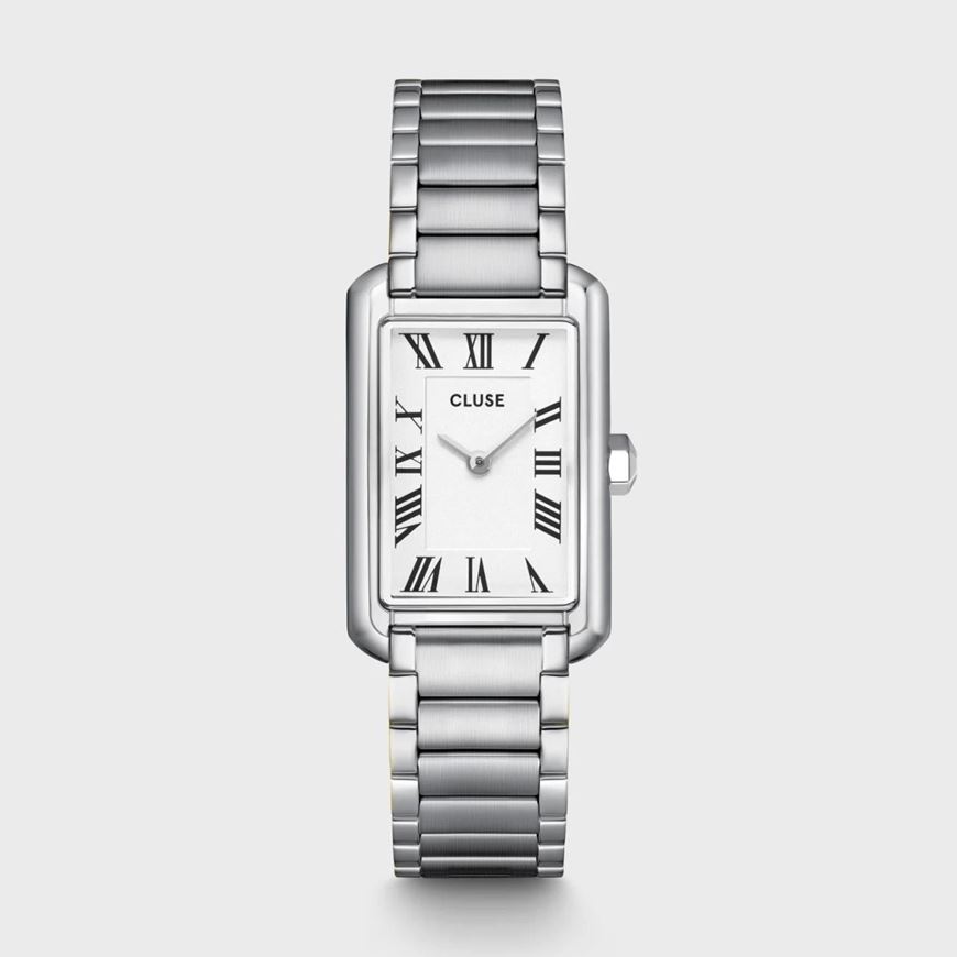 Picture of Reloj Cluse Belisenna de acero, color blanco y plateado.