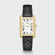 Foto de Reloj Cluse Belisenna de piel, acolchado negro, color dorado