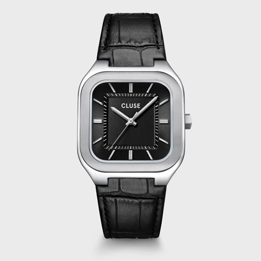 Foto de Reloj Cluse Cuero Quadrus, color negro y plateado