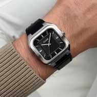 Foto de Reloj Cluse Cuero Quadrus, color negro y plateado