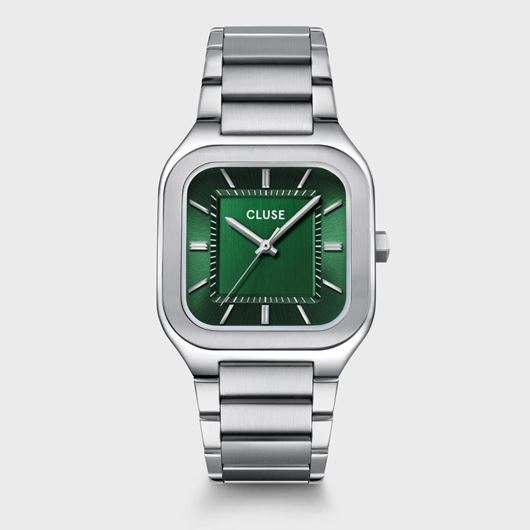 Foto de Reloj Cluse Quadrus Acero, Color Verde, Plata