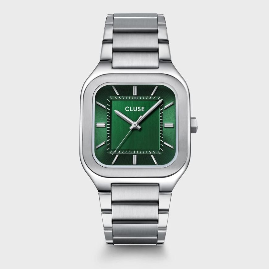 Foto de Reloj Cluse Quadrus Acero, Color Verde, Plata