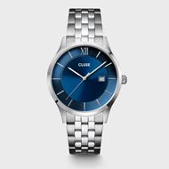 Foto de Reloj Cluse Aravis de 3 manecillas en acero, color azul y plateado.